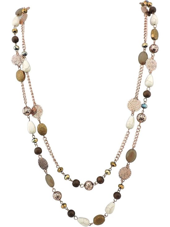 Jewelry - Long Necklaces for Women Trendy, Boho Layered Crystal Beaded Collar Necklaces fo